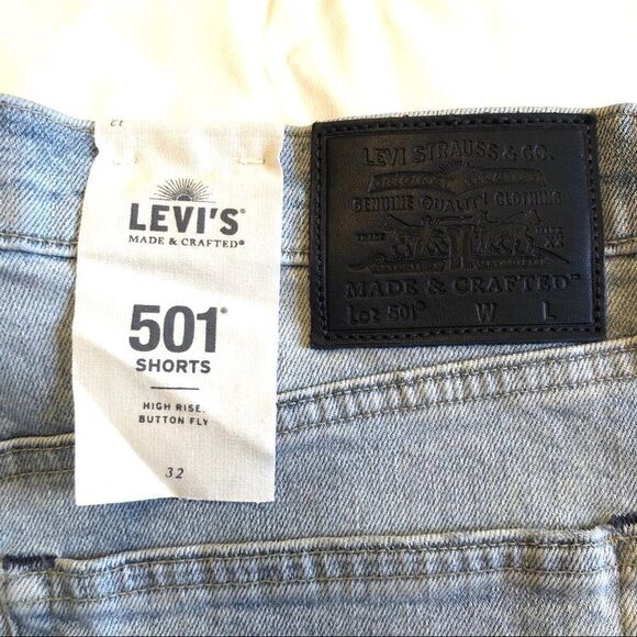 -Levi’s 501 High Rise Button Fly Jean Shorts NWT 32 - Picture 3 of 6